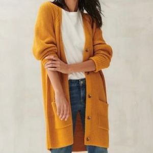 Lucky Brand Traveling Rib Long Cardigan Sz L